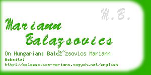 mariann balazsovics business card